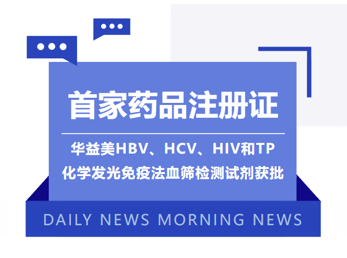 首家藥品注冊證！華益美HBV、HCV、HIV和TP化學(xué)發(fā)光免疫法血篩檢測試劑獲批！
